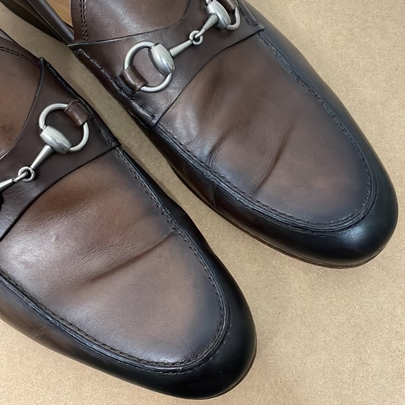 Gucci 295652 Men’s Horsebit Loafers Brown Leather Size 8.5 - Picture 8 of 13
